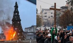 Suriye'de Noel ağacının yakılmasının ardından protesto eylemleri