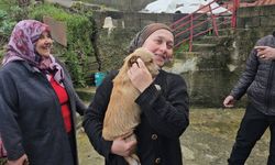 Çöp konteynerinin yanına terk edilen yavru köpeği sahiplendiler