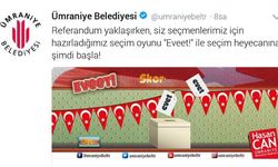 AKP'li Ümraniye Belediyesi'nden referandum oyunu: "Eveet!"