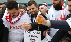 AKP Gençlik Kolları'ndan Hollanda protestosu: Portakal sıkıp suyunu içtiler