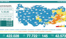 Türkiye’de koronavirüs nedeniyle son 24 saatte 145 kişi hayatını kaybetti, tespit edilen vaka sayısı 77 bin 722 oldu