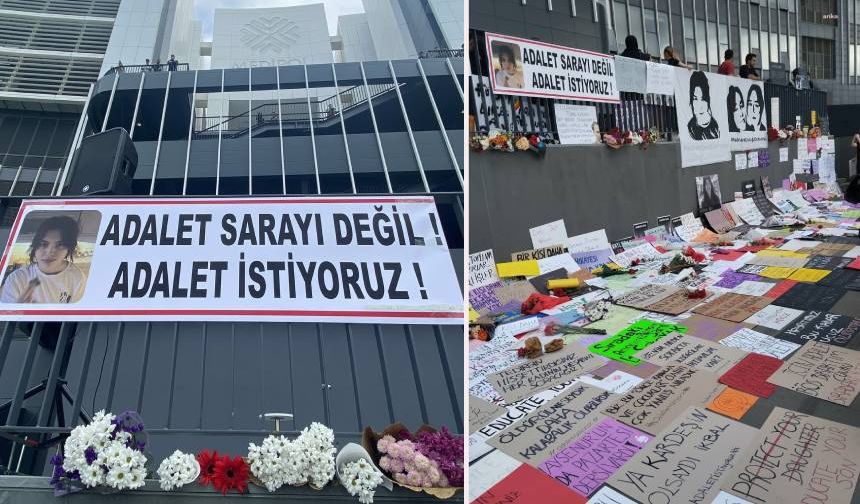 Katledilen Ayşenur Halil'in okul arkadaşlarından protesto: 'Adalet sarayı değil adalet istiyoruz'