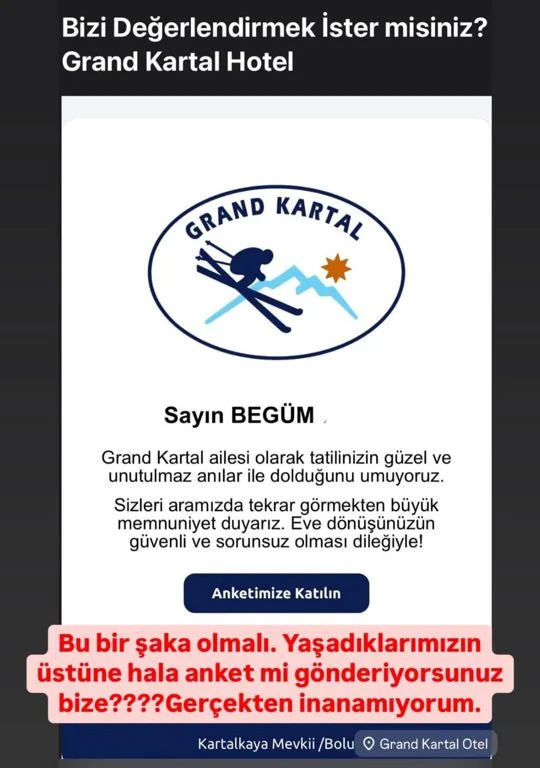 Grand Kartalkaya Oteli Degerlendirme Mesaji